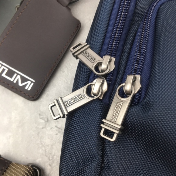 Tumi Navy and Brown Men's Sling Bag - Picture 3 of 8